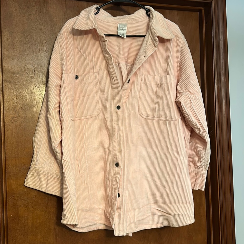 Vintage Pink Roaman’s corduroy button up shirt/jacket